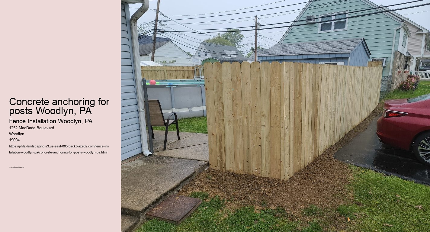 Concrete anchoring for posts Woodlyn, PA